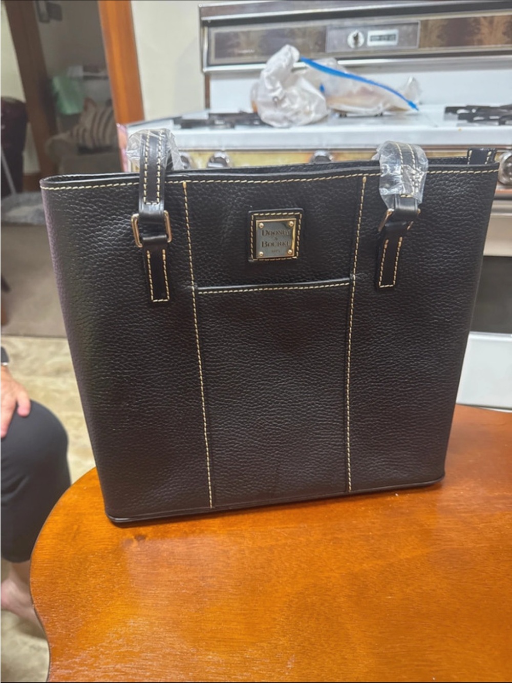 Dooney & Bourke Black Pebbled Leather Tote brand new